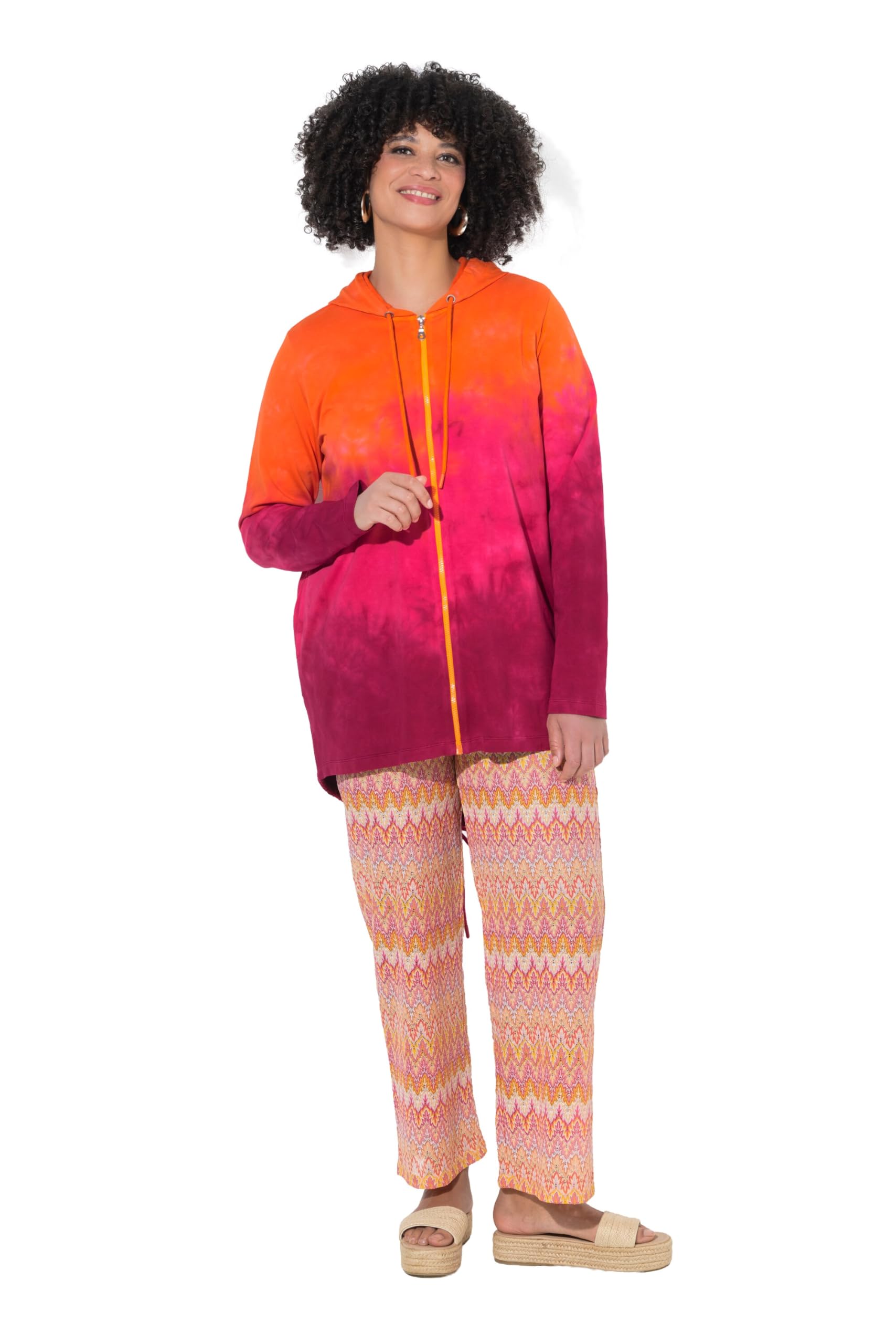 Angel of Style Damen große Größen Übergrößen Plus Size Sweatjacke, A-Linie, Farbverlauf, Kapuze 850889