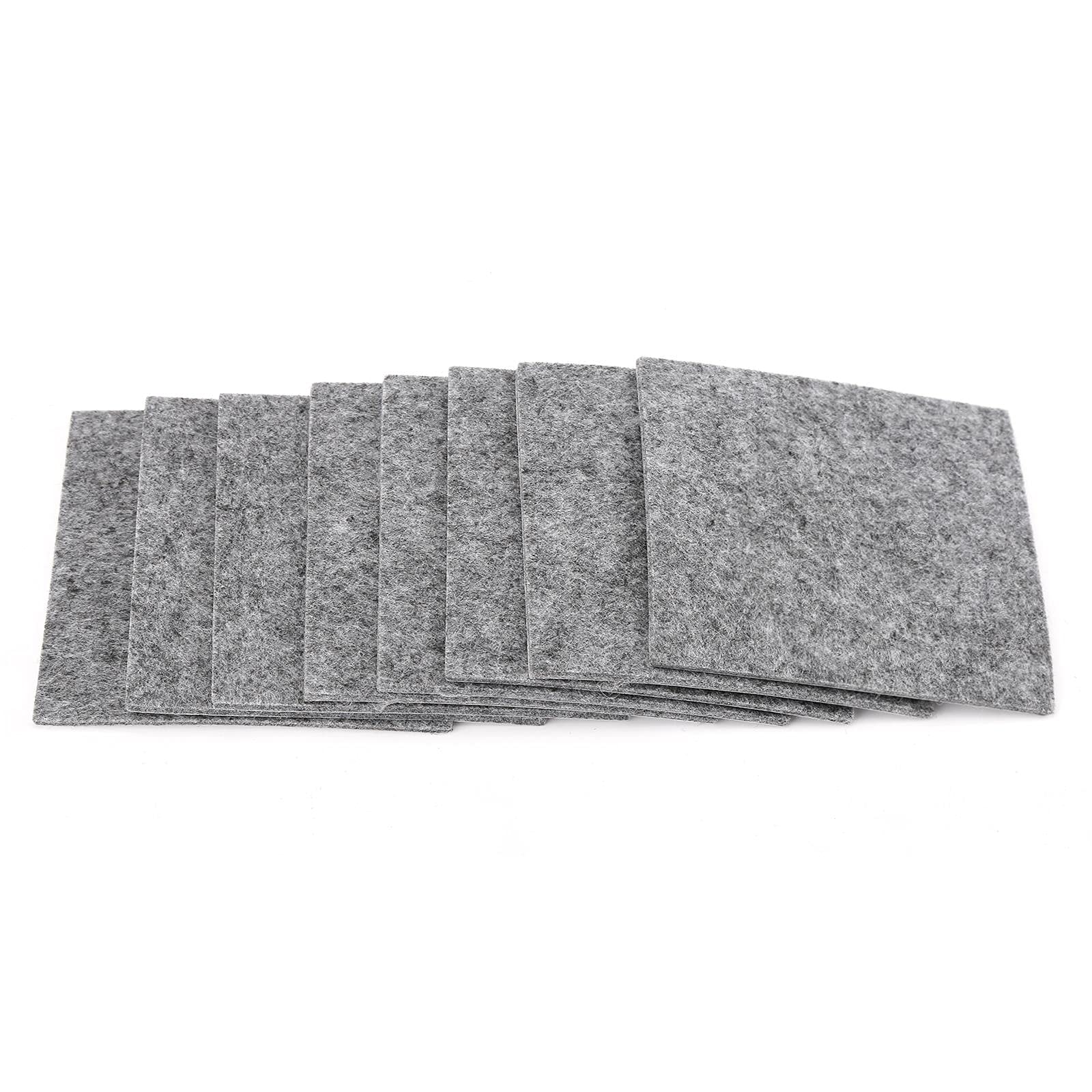 32Nd Grey Felt Furniture Feet Pads, Floor Protector With Self Adhesive Back - Square (10Cm X 10Cm) - 8 Pack