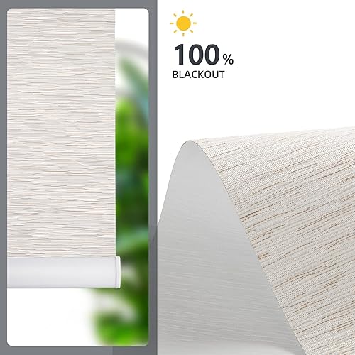 Miniatura 4 de ZSTARR Persiana inteligente motorizada para ventana con control remoto, persiana enrollable opaca automática, tamaño personalizable, con cenefa de