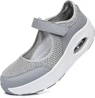 Women's Arch Support Walking Shoes, Comfortable Non Slip Orthopedic Sneakers for Ladies, Breathable Mesh Nursing Work Shoes for Plantar Fasciitis