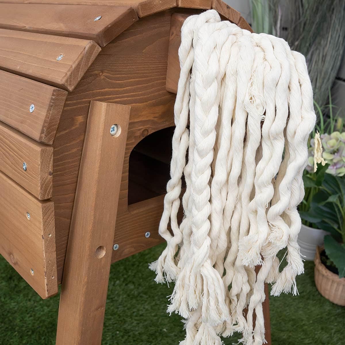 Meppi Outdoor-Pferd Klein - Holzpferd für Kinder - braun - Reitpferd für den Garten