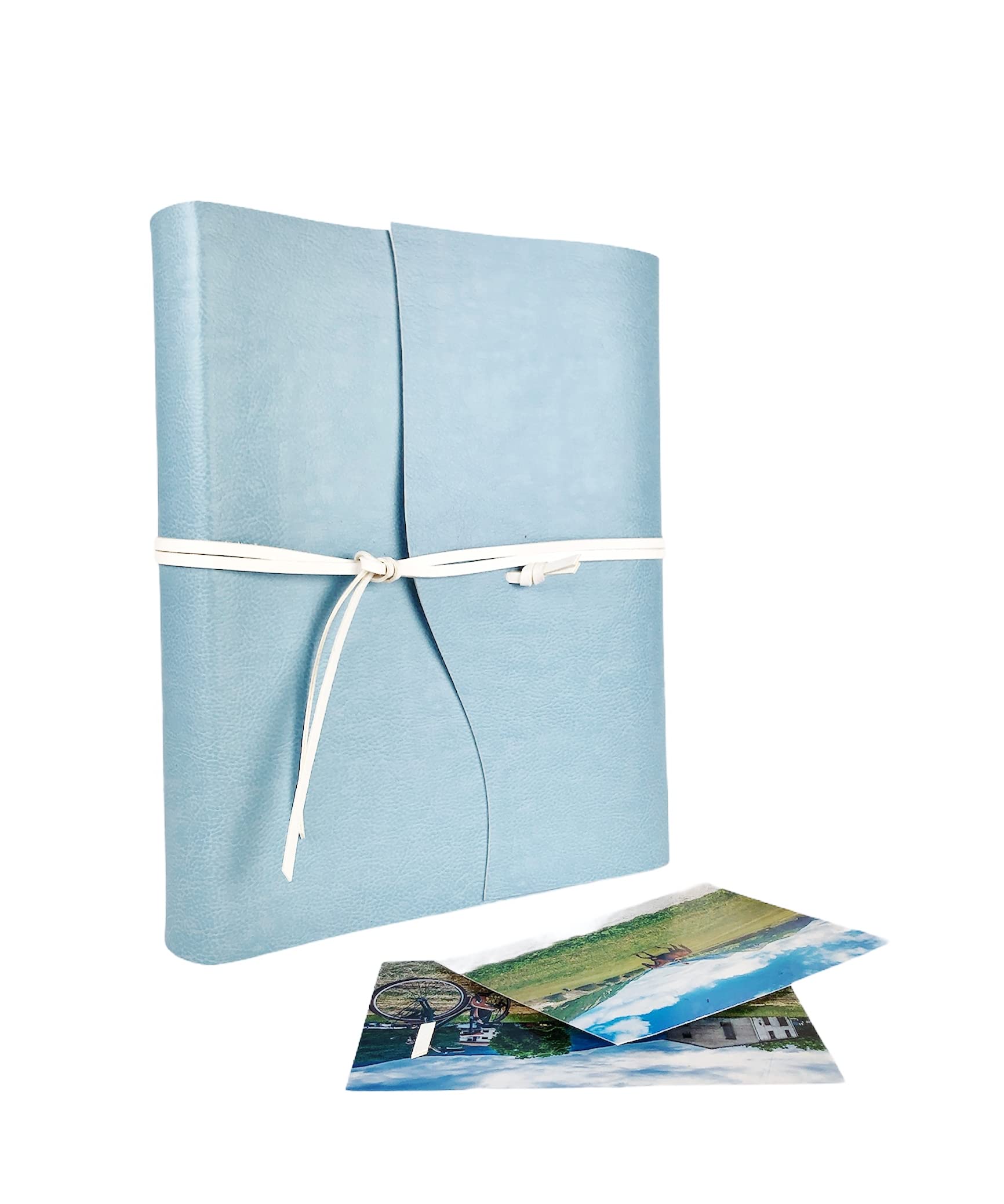 TriVin Art, Álbum de Fotos Hecho a Mano Made in Italy, Cuero Sintético Bicolor, Ideal para Cualquier Evento