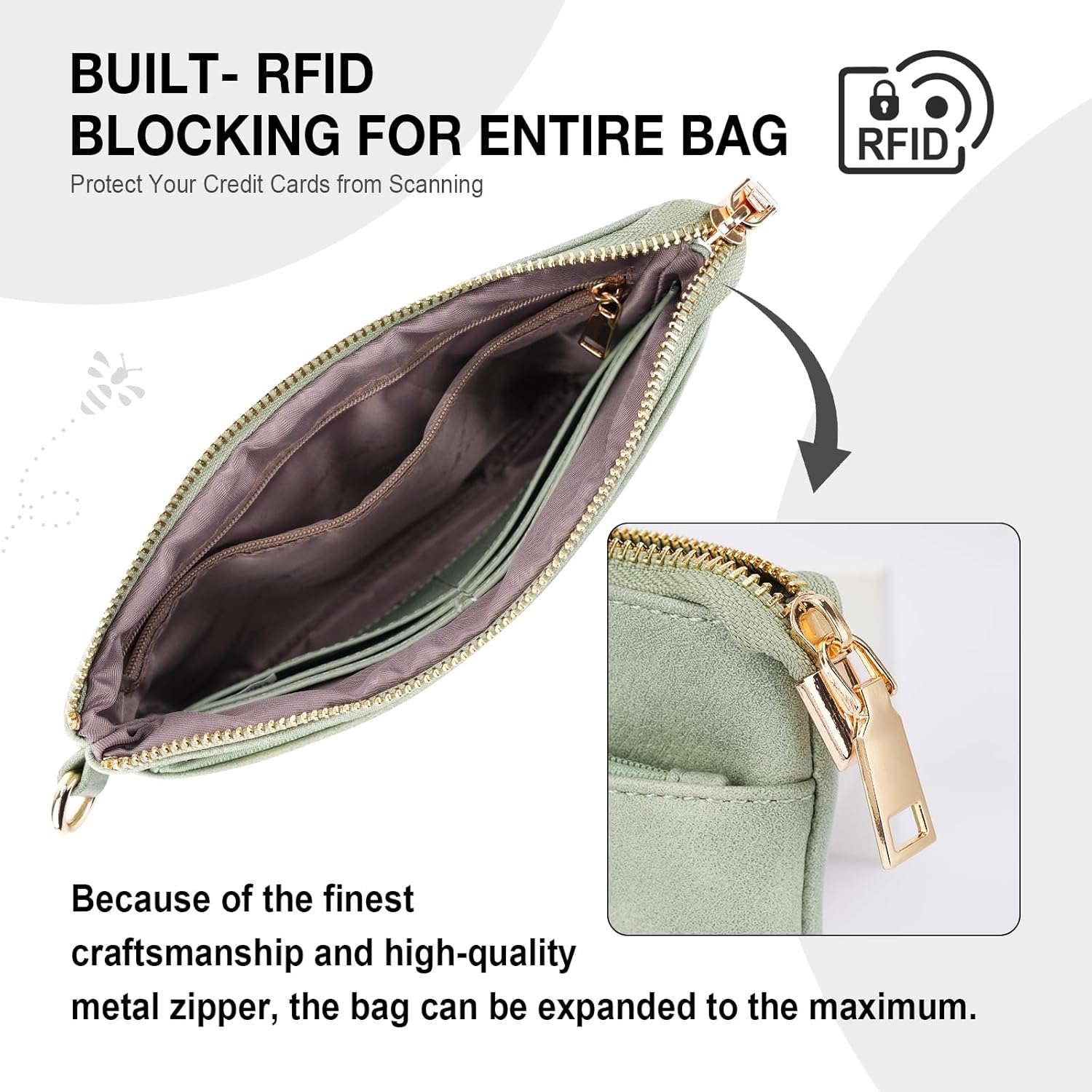 Wristlet Wallets Clutch Purses for Women, Slim RFID Blocking Cell Phone Wallet Purse with Credit Card Holder - Image 5