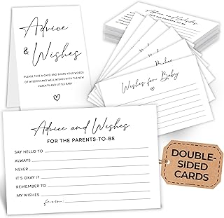 Baby Shower Advice Cards for Parents To Be - 50 Pcs Wishes for Baby Card...