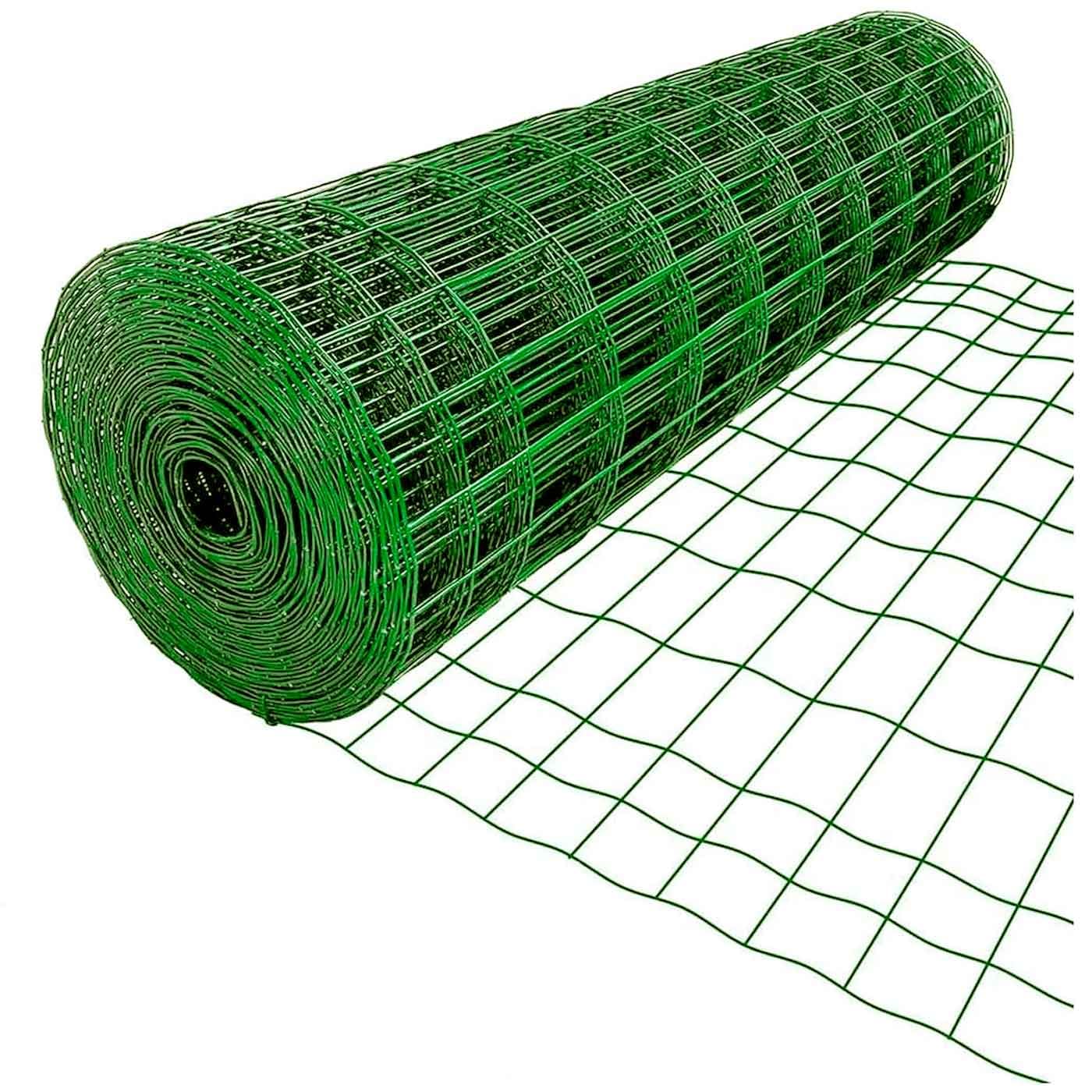 Acan Tradineur - Rollo de Malla metálica plastificada Cuadrada, Valla, Cierre de Alambre, cercar jardín, gallinero, finca, Alta Resistencia (Verde, 1 x 5 m)