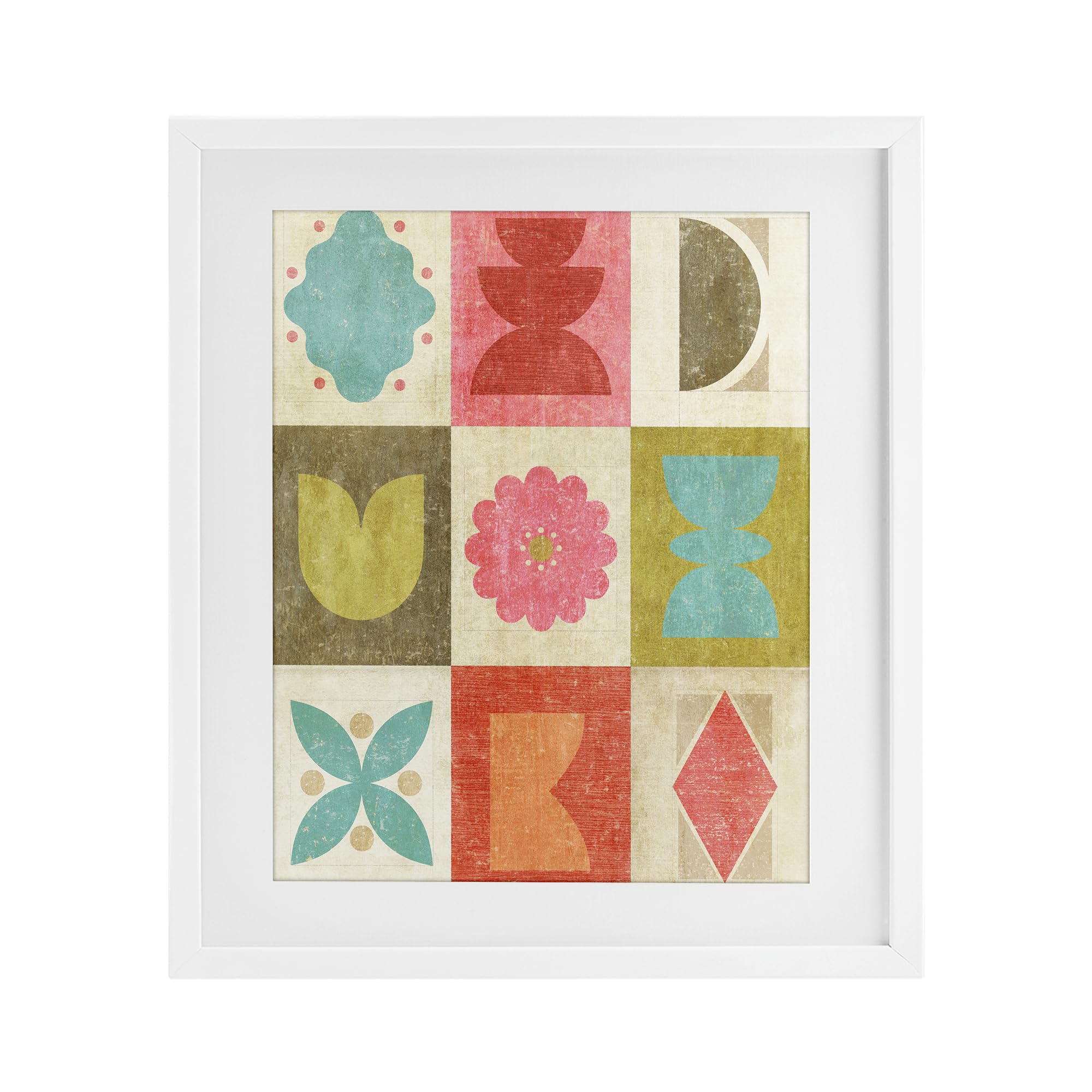 'Happy Dance Geometrics'| Framed Print Under Glass