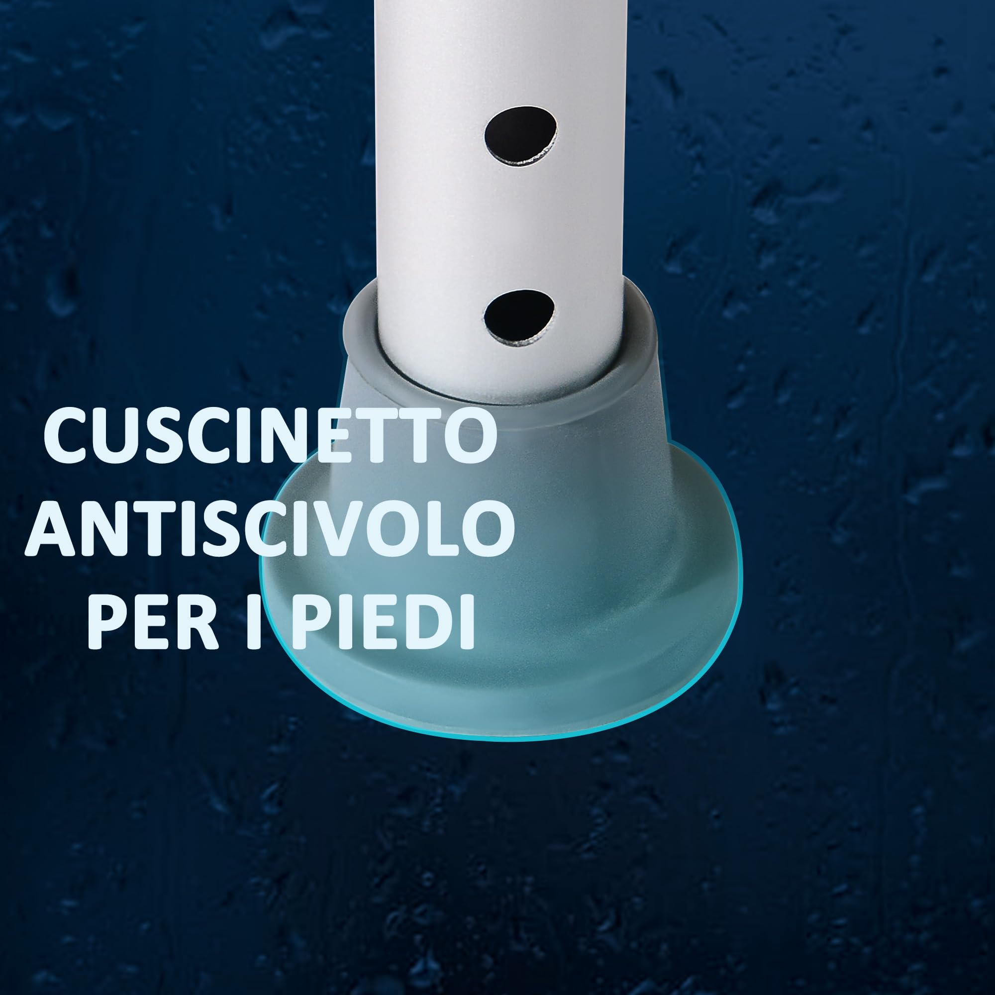 HOMCOM Sgabello Sedile Sedia per Doccia Bagno, Antiscivolo, Altezza Regolabile
