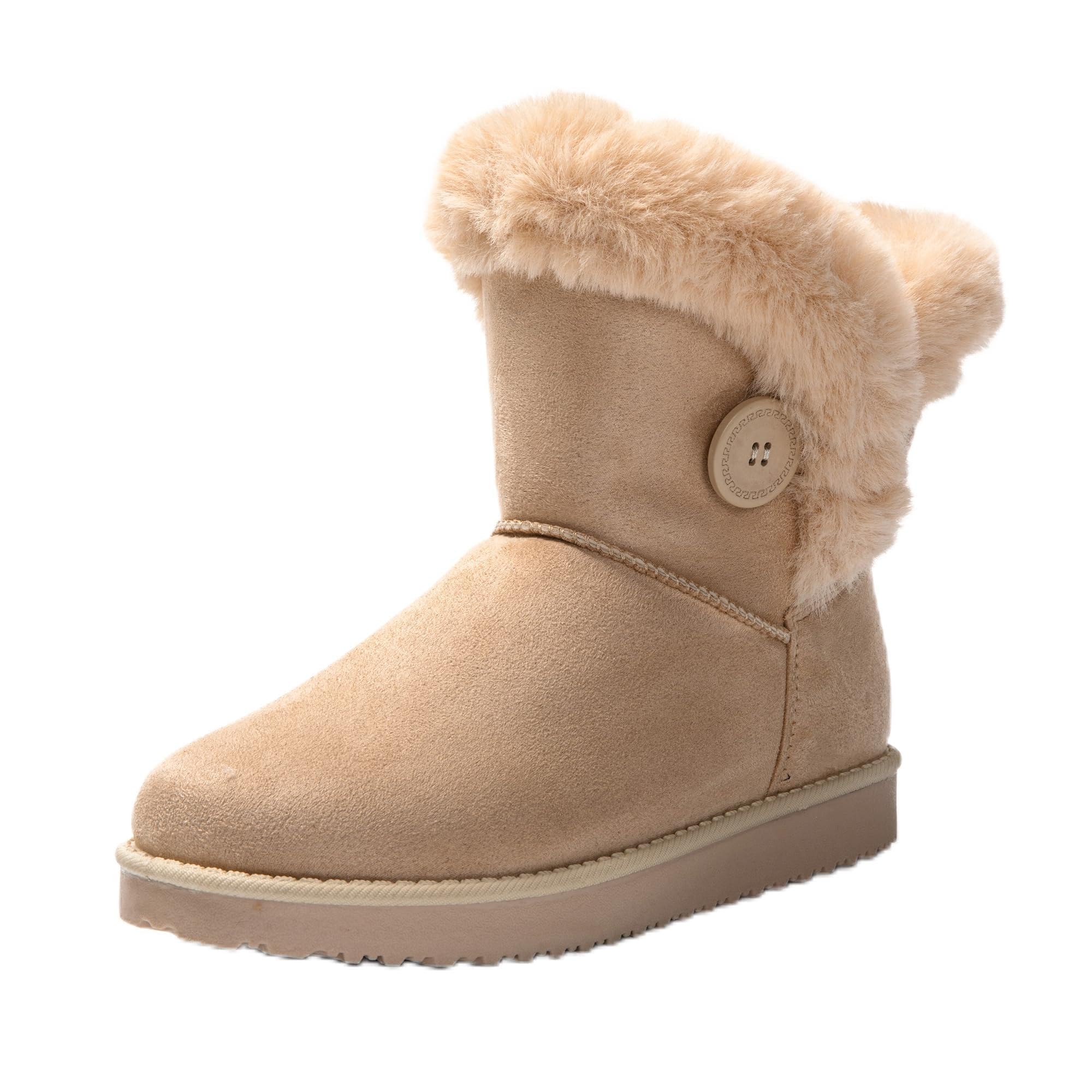 JOMIX Stivali Invernali da Donna Stivaletti Pelosi Classici Imbottita Pelliccia Sintetica Caldi Comodi e Leggeri