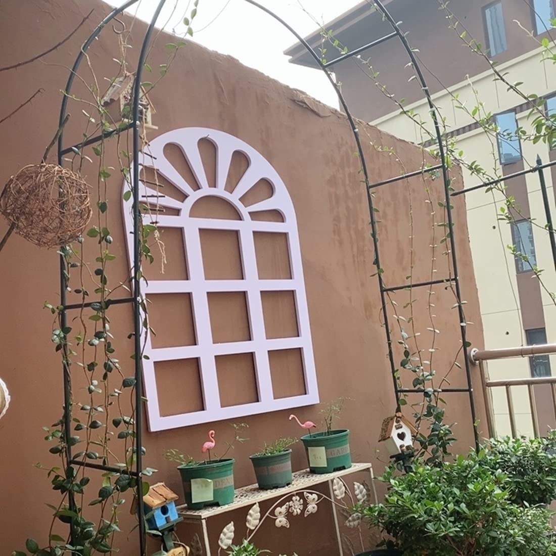 Amazon.co.jp: 幅80x高さ200cmメタル ローズアーチ ガーデンアーチ