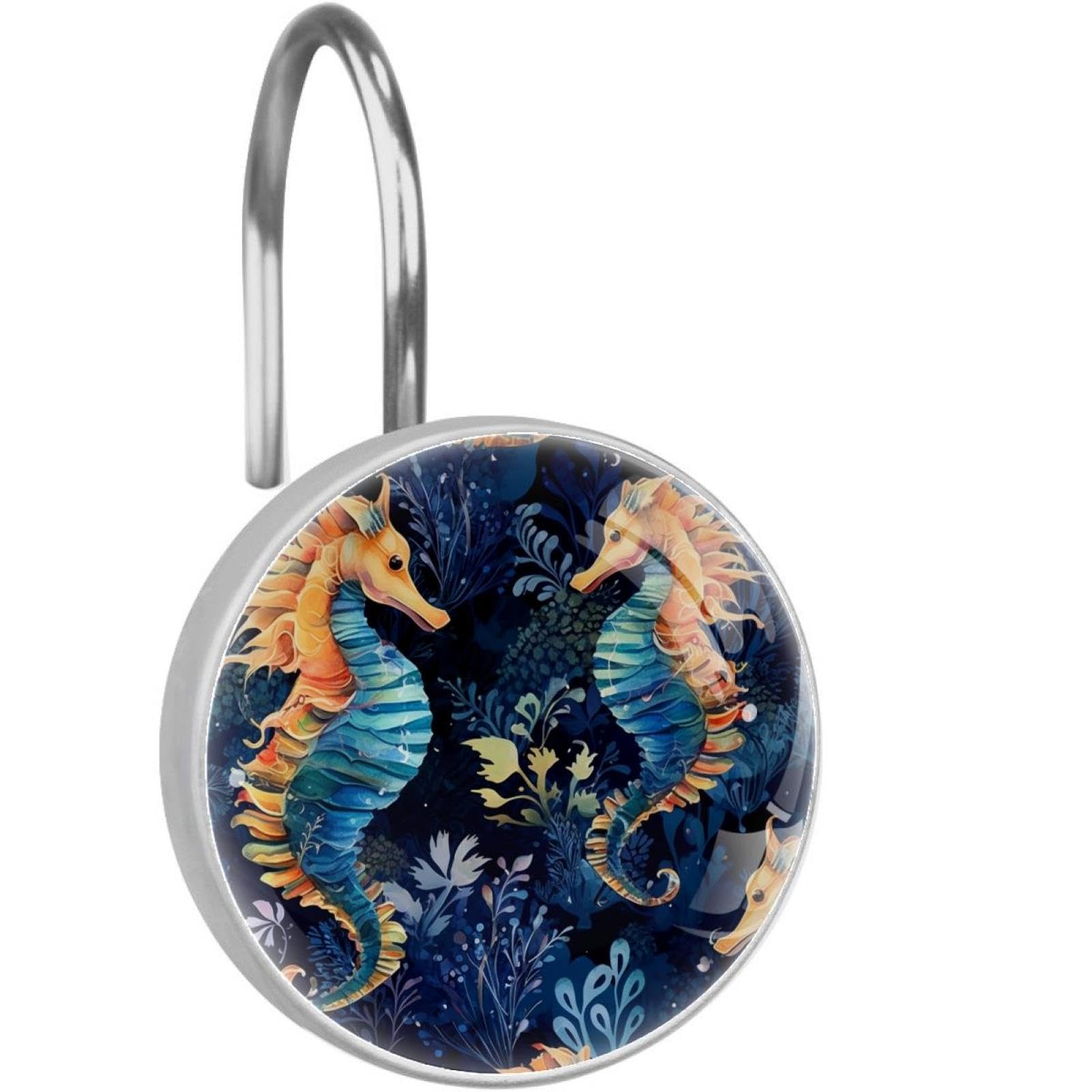 Crochets pour rideau de douche en verre cristal bleu pour remplacer vos vieux anneaux ternes