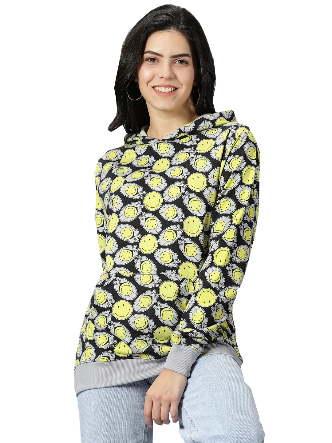 rodzen Women's Cotton Hooded Neck Graphic Printed Oversized Sweatshirt-picture-10