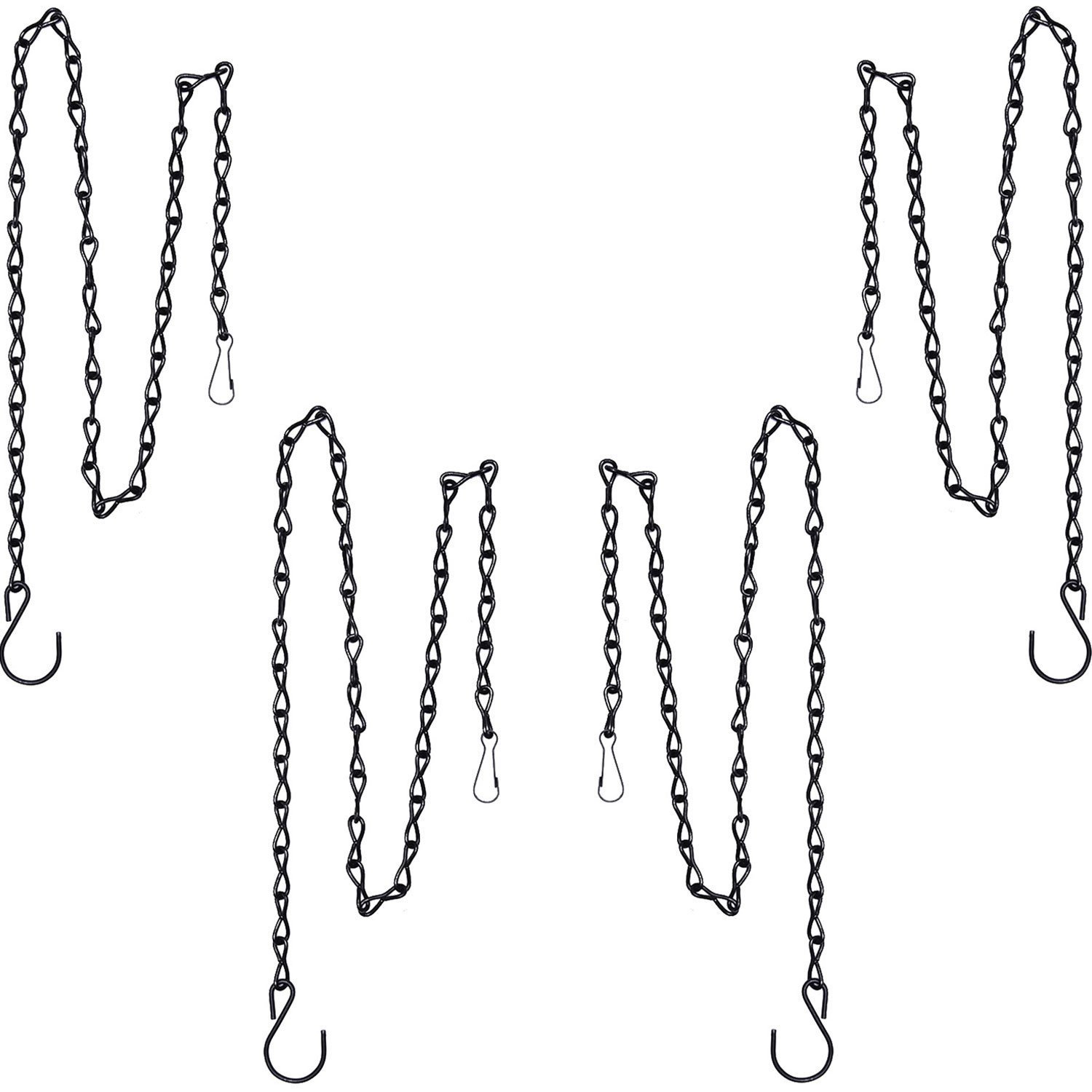 xutong35 Inch Hanging Chain for Hanging Bird Feeders, Birdbaths, Planters and Lanterns, 4 Pack (Black)