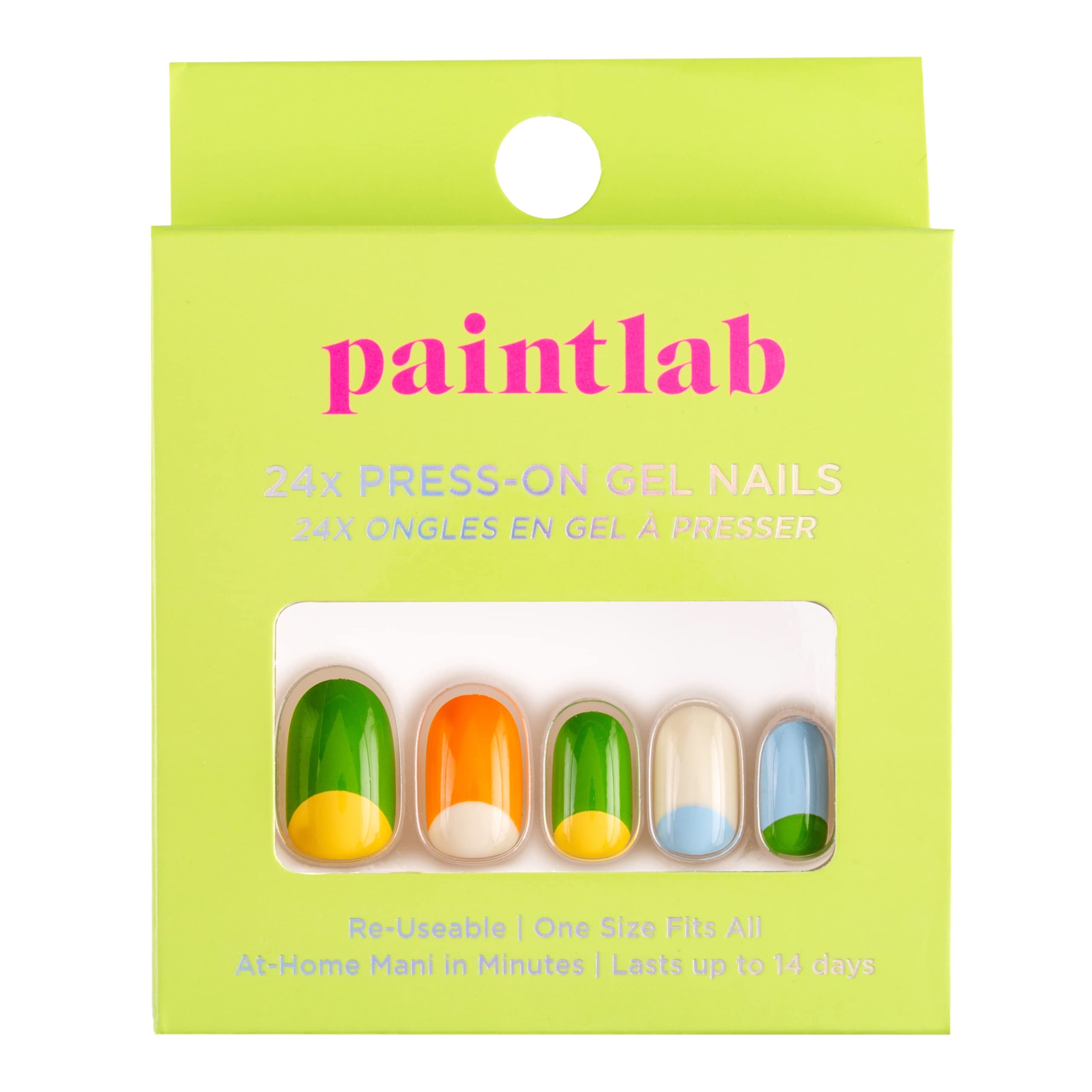 PaintLab Press On Nails, 24 Piece Fake Nails Kit Plus Nail Glue, Nail File, Prep Pad and Cuticle Stick, Gel Nail Kit for Women and Girls, 70s show