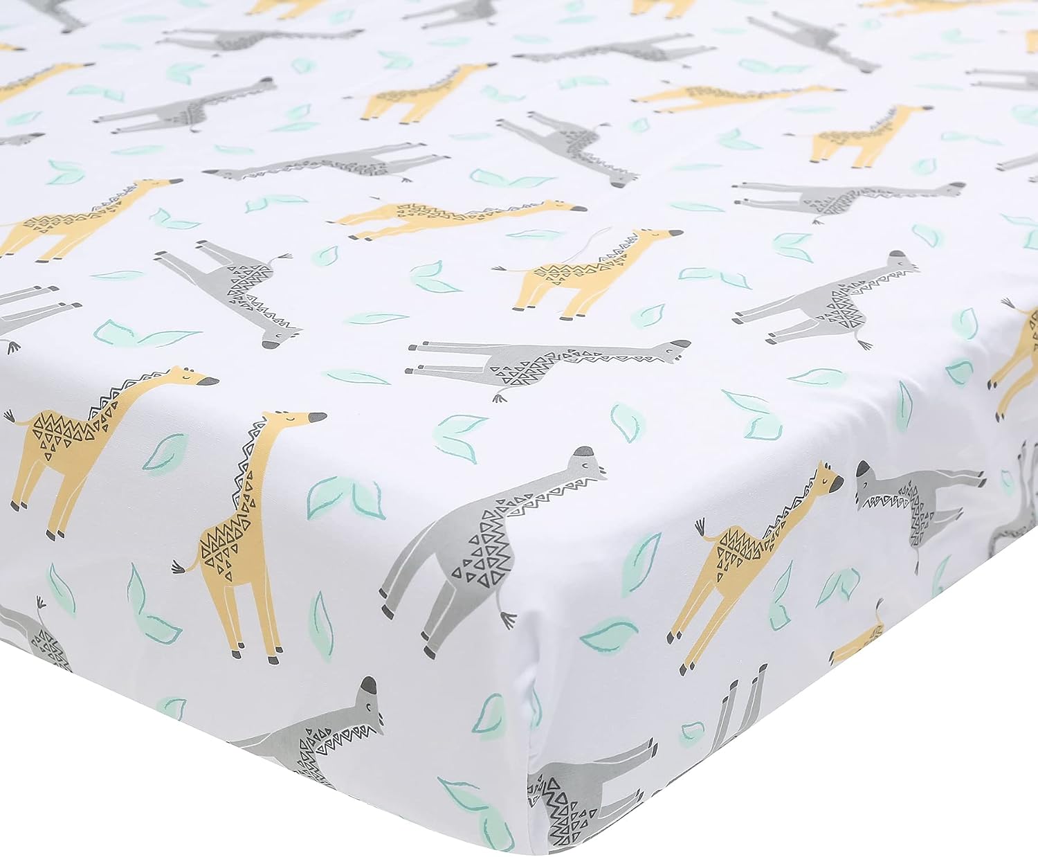 2 PCs Embroidery Giraffe Nursery Crib Bedding Set for Boys Quilt Fitted Sheet Baby Giraffe Mommy Giraffe Baby Boy Cot Bedding Set