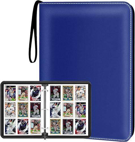 HESTECH Card Binder 9-Pocket for Trading Card Games TCG, 900 Pockets Card Holder with 50 Removable Sleeves with Zipper for Baseball Football Sports