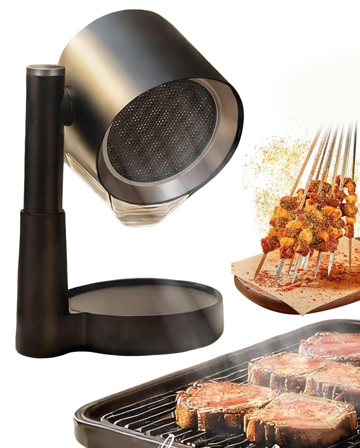 Cappa aspirante portatile, da scrivania, con 3 velocità, altezza telescopica, filtro e coppa dell'olio per appartamenti, dormitori e camper