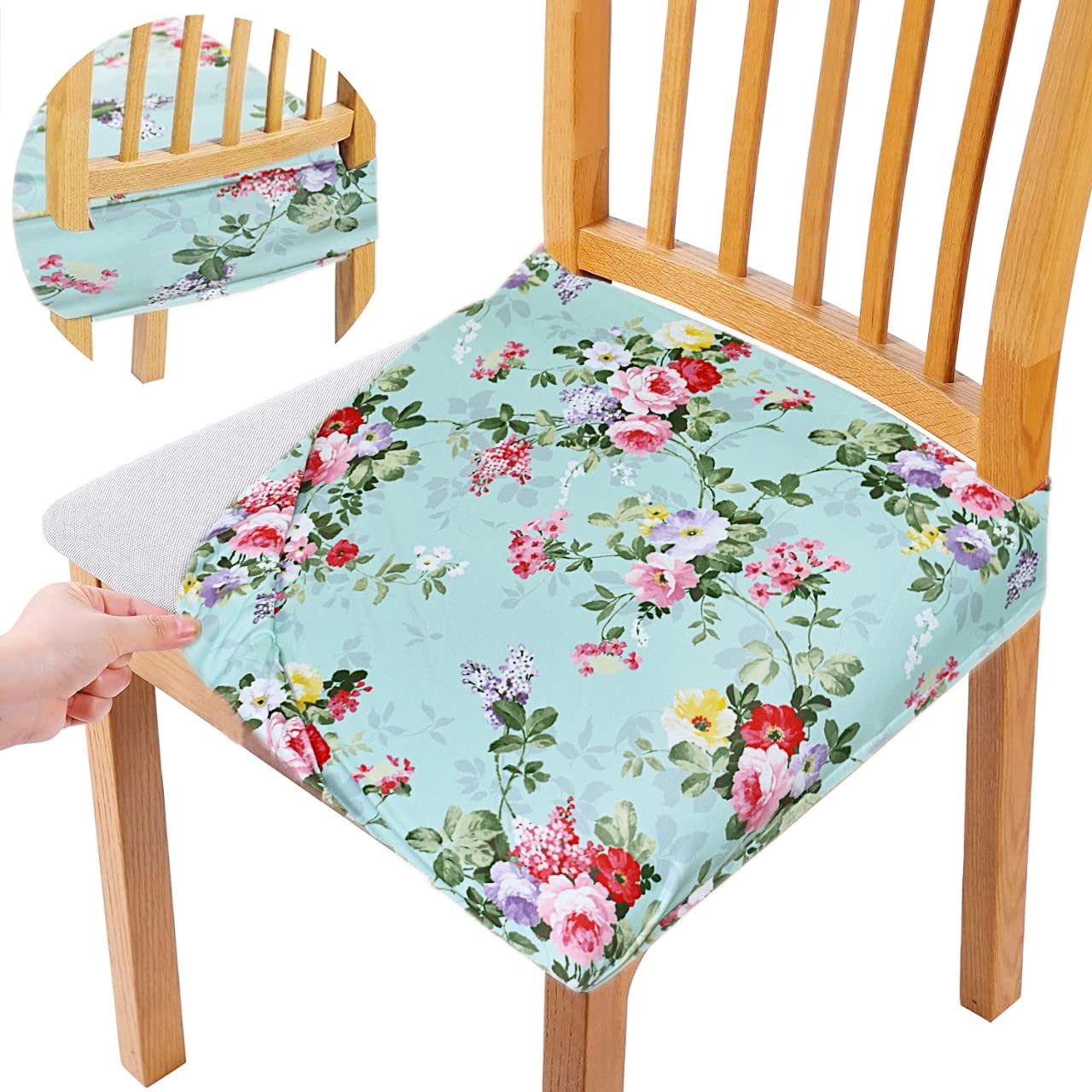 Dining Chair Seat Cover Set of 8 Seater pcs are Easily Washable Stretchable and Comfortable for Dining Room Home Decor Slip Cover Universal Size-image-31