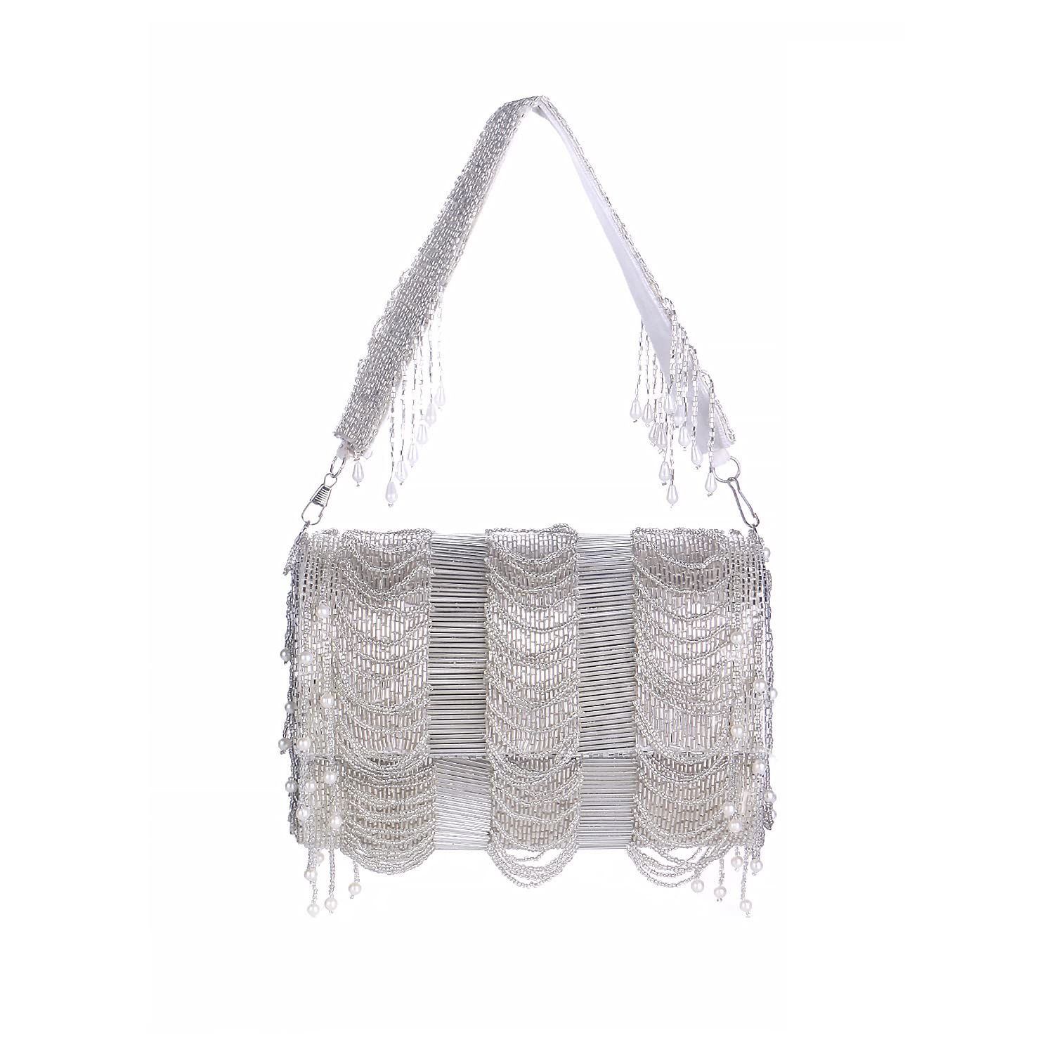swisni White trendy silver flap clutch II Women's Traditional Designer Clutch For Women & Girls II FLAP BAGS-picture-34