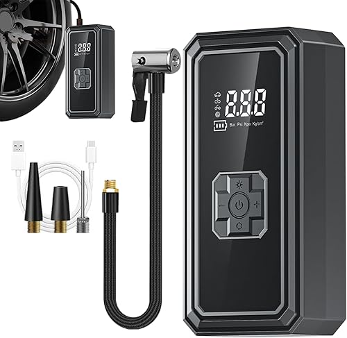 Miniatura 1 de Air Pump - Portable Digital Tire Inflator with Small Display  Lightweight Air Compressor Ideal for Car Motorcycle Bike Balls Auto Inflatables