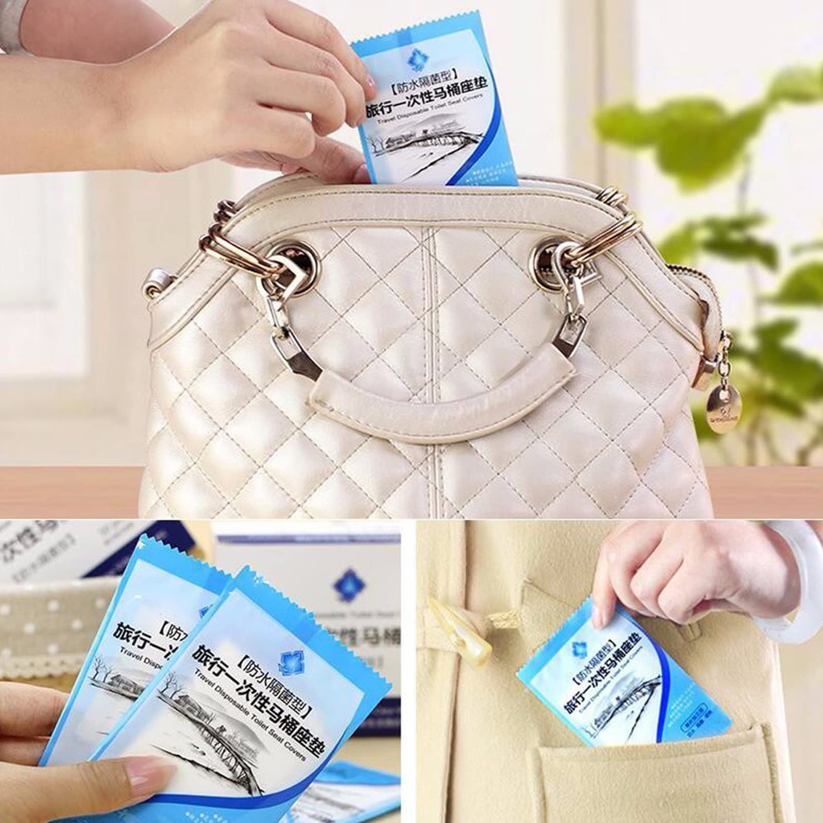 Copriwater usa e getta PO, tappetino portatile per WC, monouso, imballaggio indipendente, protezione igienica per viaggi