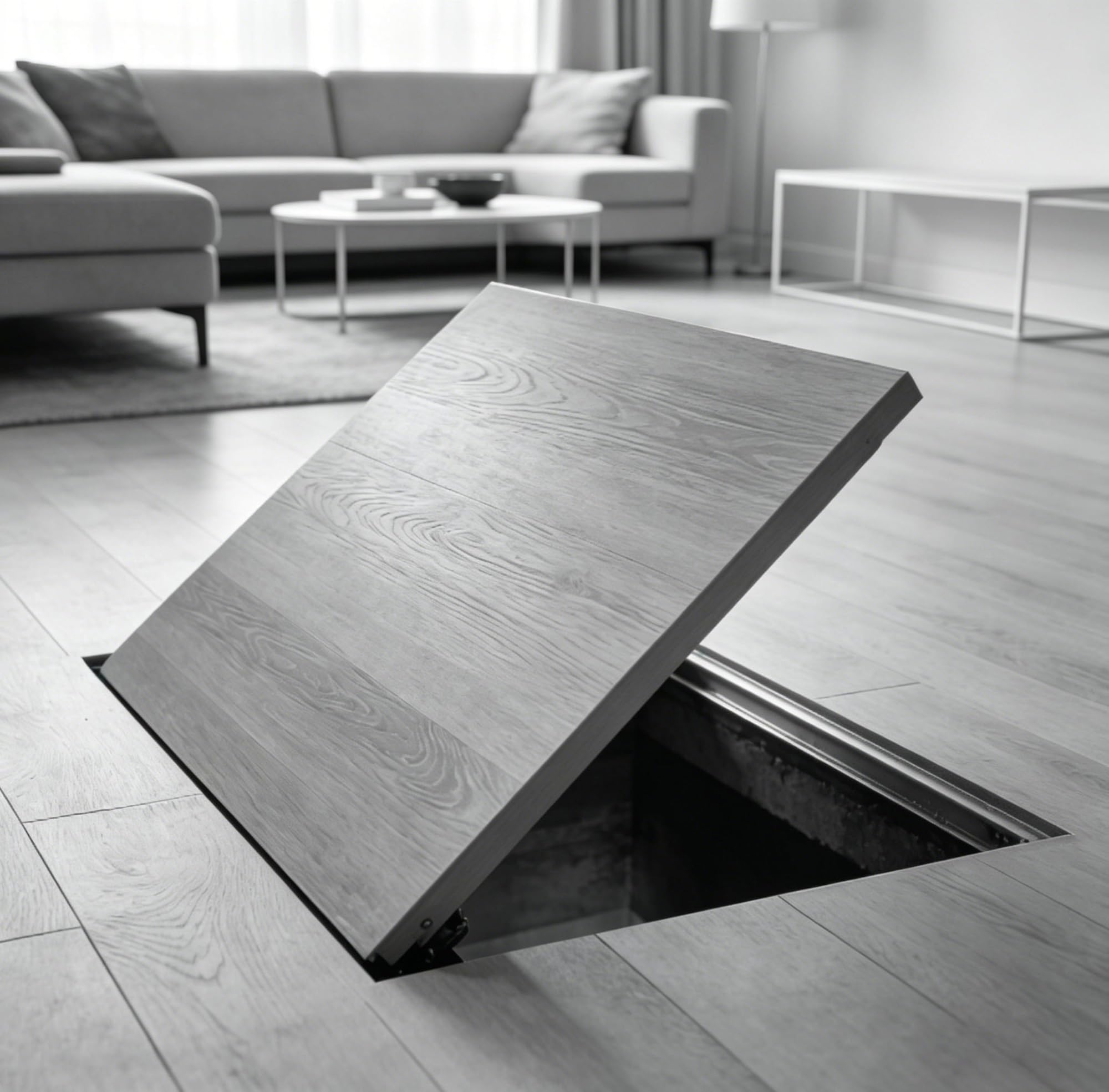 ksxnkhk Heavy Duty Concealed Floor Hatch, Basement Access Panel Ning Cover for Crawl Space, Stainless Steel Inspection Hatch with Handles(LxW 18x20in)