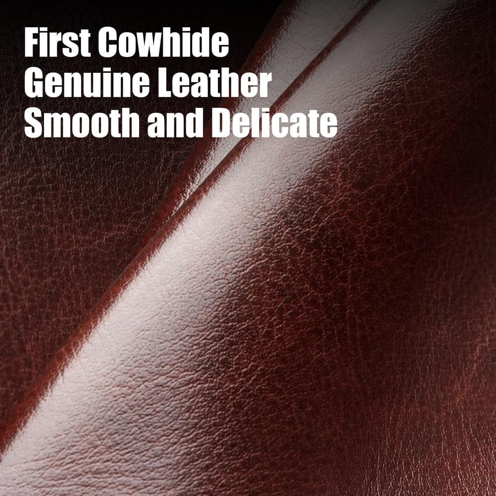 Wallet Case for Samsung Galaxy Z Fold 7, Classic Luxury Genuine Cowhide Leather Phone Cover Card Slots Flip Full Protection Internal Shell Brown