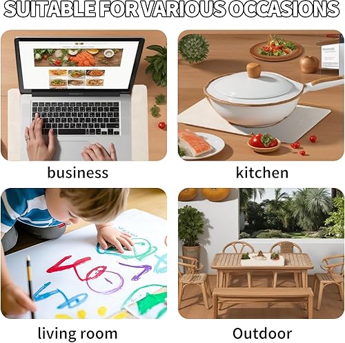 Miniatura 7 de 6 manteles individuales de plástico  Tapetes de mesa impermeables, manteles individuales transparentes para cocina, comedor, pintura, decoración de