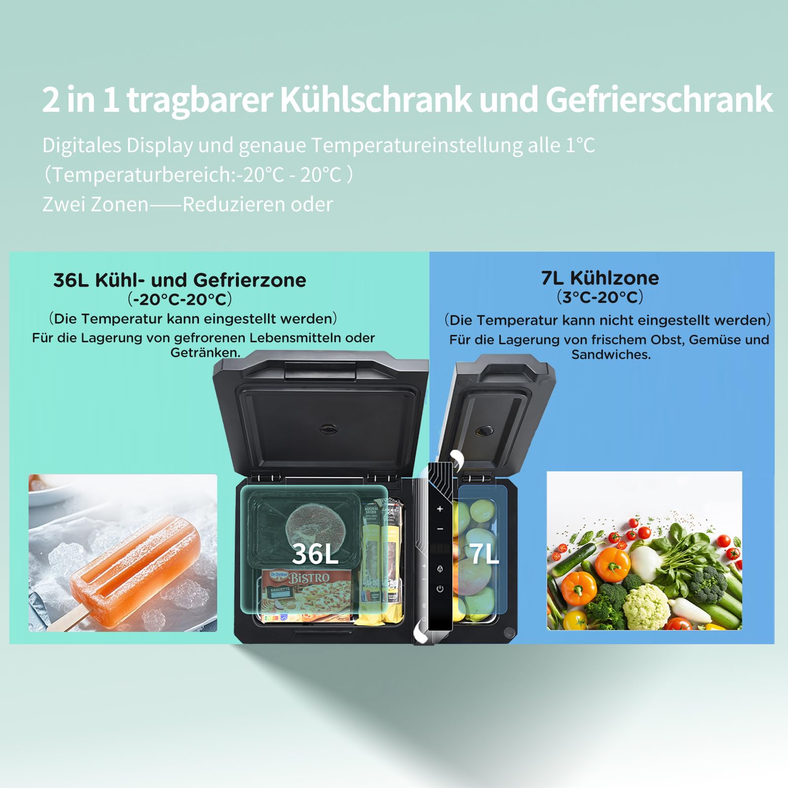 Comfee RCP43DS3(E) Kompressor-Kühlbox Dual-Zonen – Bild 4