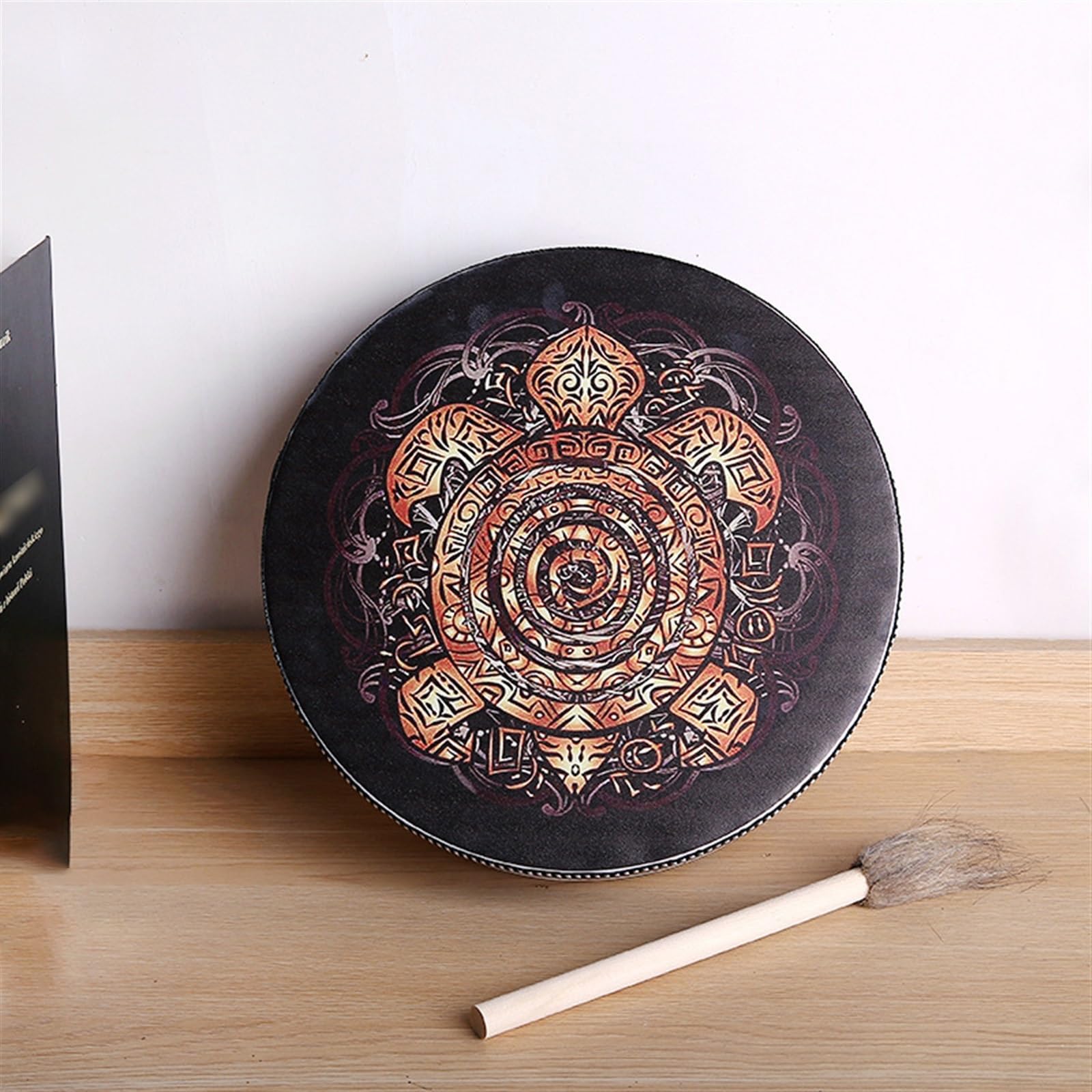 LVYUDS En Cuir Tambour Chamanique Bois De Saule Cercle, Yoga Méditation
