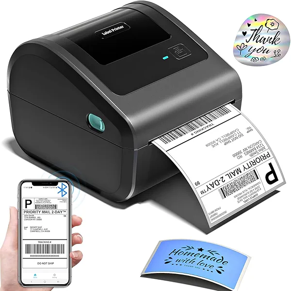 Omezizy Bluetooth Shipping Label Printer 4x6 - D450BT Thermal Label Printer for Shipping Packages, Small Business, Home, Office, Compatible with Amazon, Ebay, Tiktok, Etsy, USPS