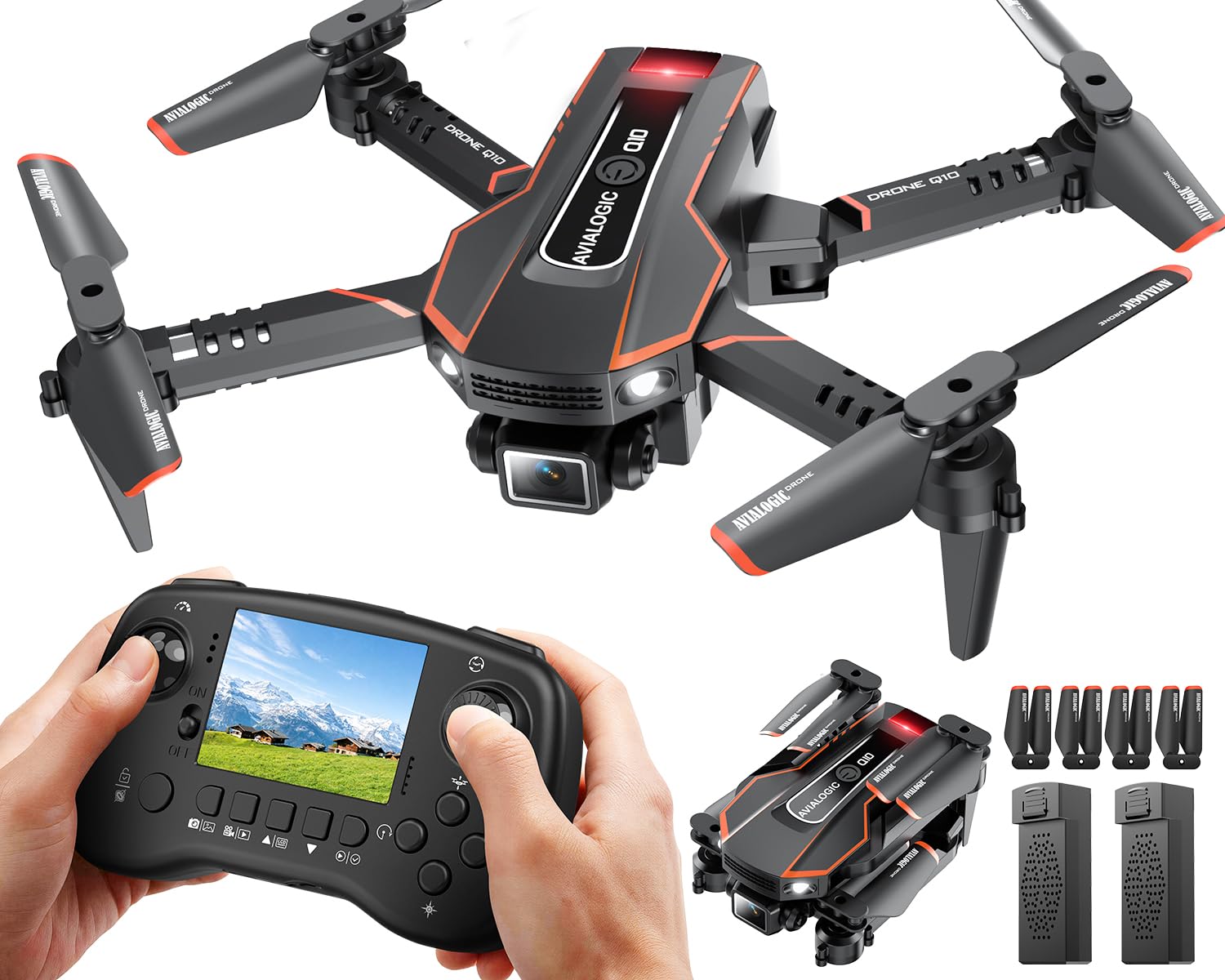 Mini Drone with Camera for Kids,2.8-inch Screen Remote Control, Foldable Quadcopter for Adults & Beginners,Gravity Sensor Mode, Headless Mode, 3D Flips, Voice and Gesture Control,Gift Toys — image 1