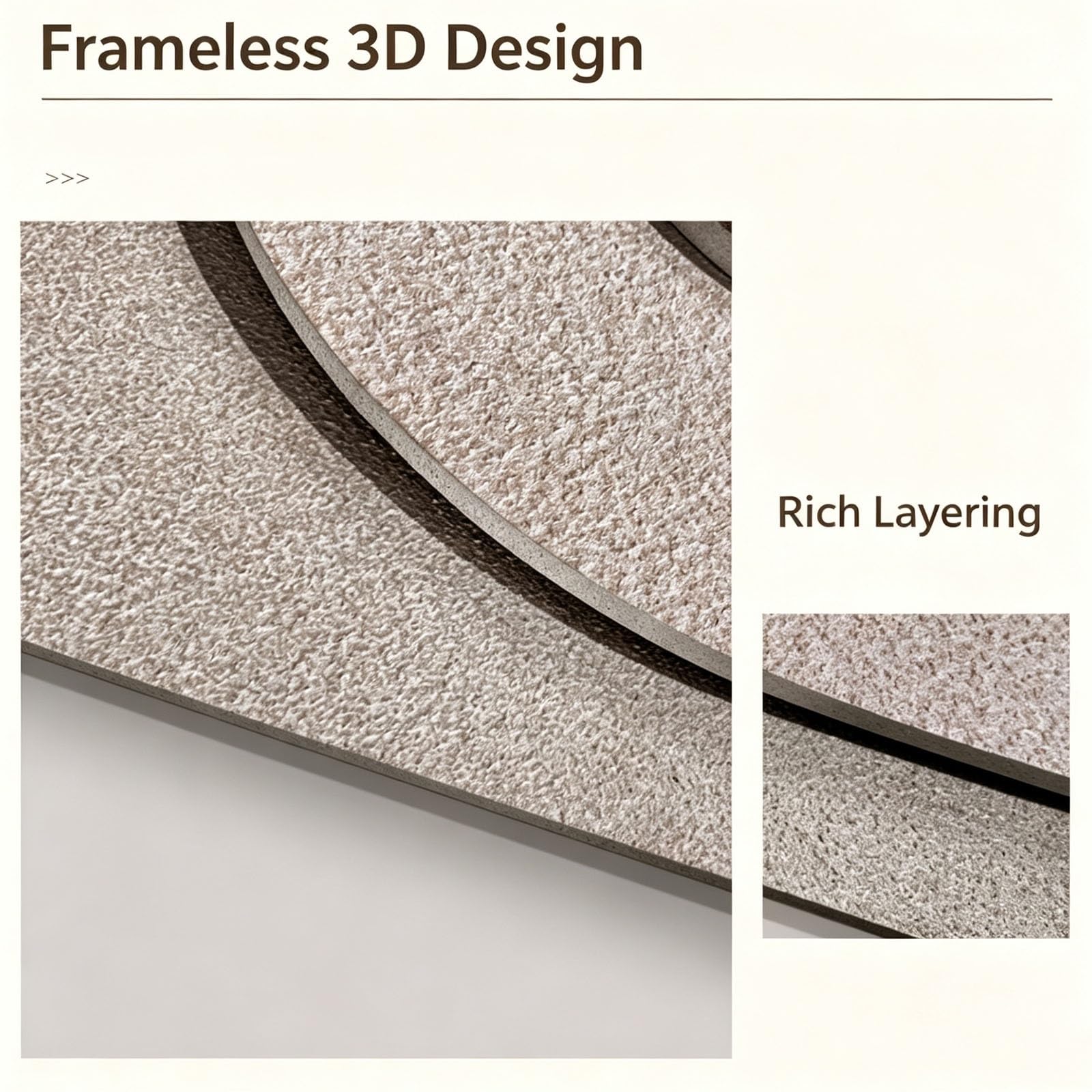 MDEUFYWEGB 3D-LED-Wanddekoration, modernes geometrisches Sandstein-Wandbild, steckerbetrieben, dekoratives Gemälde für Wohnzimmer und Eingangsbereich.