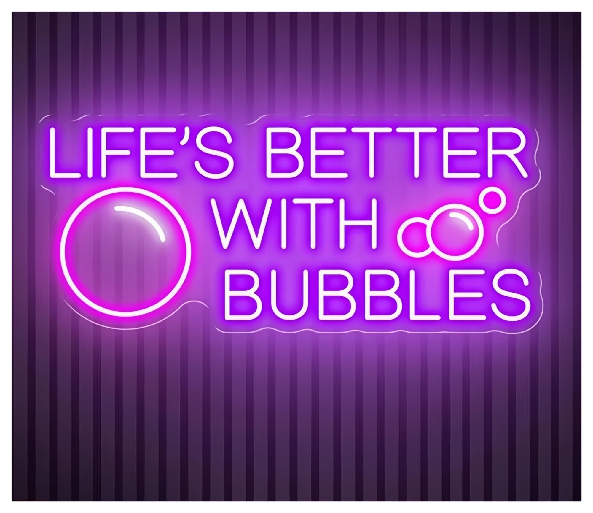 Shouxi G Sign Lamp Life Is Better With Bubbles Neon Sign Champagne Wall Decor Bubbles Coffee Cafe Shop Decoration 60X27cm(G)