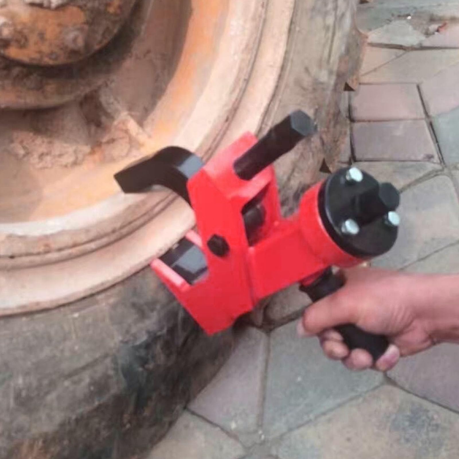 aqxreight Manual Tire Bead Breaker Portable Efficient Easy Operated Wheel Tire Breaker Changer Repair Tool for ATV UTV Tractor Truck Car Heavy Duty Tires Car Repair Red