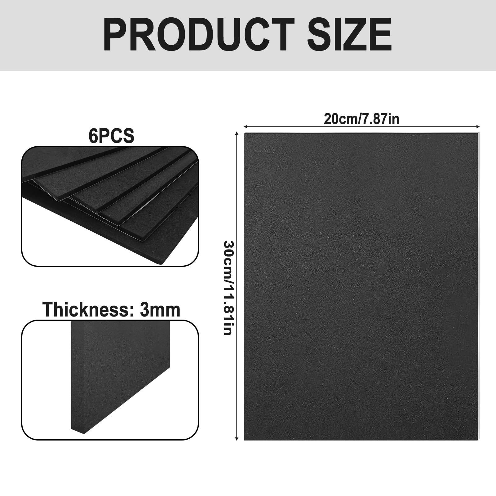 Pannelli In Gomma Eva Autoadesivi - 8 Pezzi 300x200x2mm, Antiscivolo Per Mobili, Porte, DIY - Foto 6