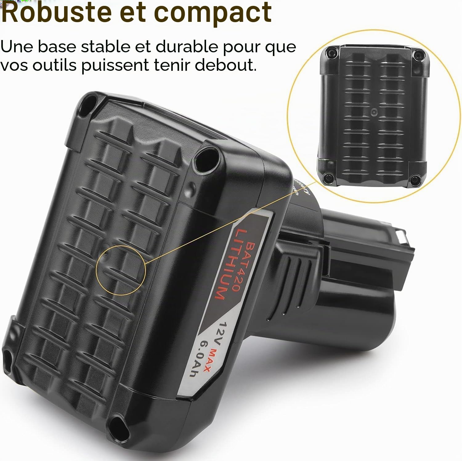 12 V 6 A Batterie de Remplacement Li-ION pour Outils Bosch 12 V - Convient pour Batterie BAT411 BAT412 BAT413 BAT415 BAT420 GBA10.8V