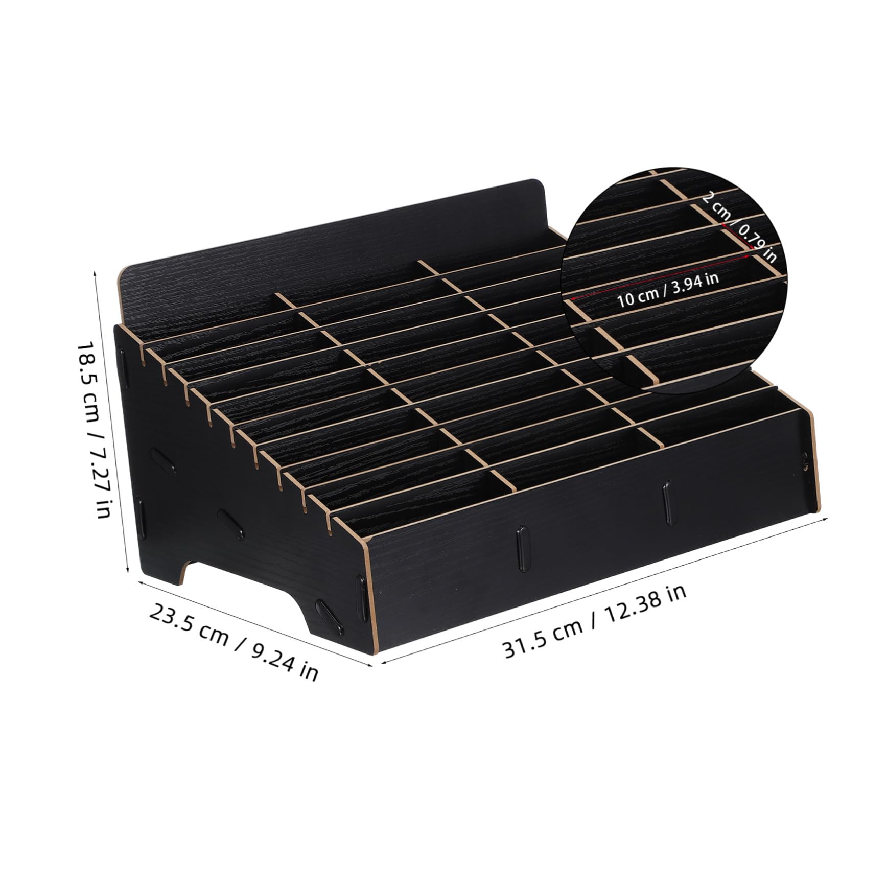HOMSFOU Caja y Diseño Elegante para Guardar Móviles Múltiples Rejillas de Madera Pulido Fino para Oficina y Sala de Reuniones
