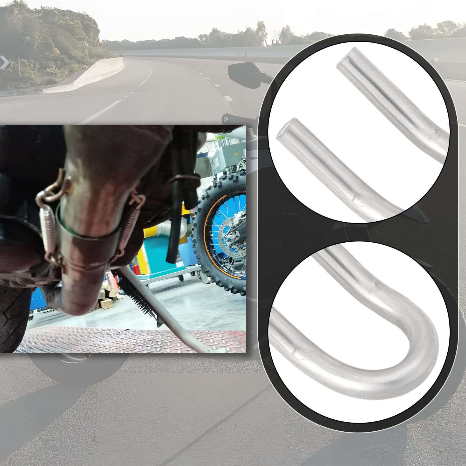 LT Easiyl 8pcs Linguette A Gancio A Molla in Acciaio Inossidabile 304 per Silenziatori di Scarico per Motociclette Ganci A U di Ricambio per Saldatura Linguette Ad Anello (2,2x1,3 Cm)
