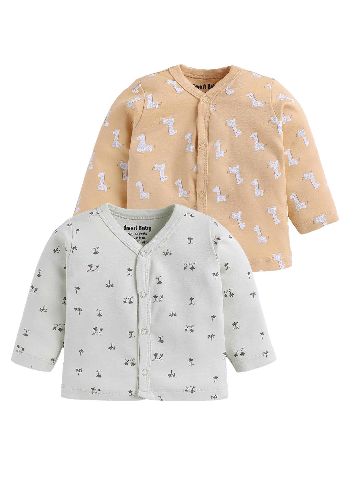 Full Sleeve Front-Open Jhabla Pack | Soft Cotton Newborn & Infant Tops | Easy Snap Button Closure-image-42