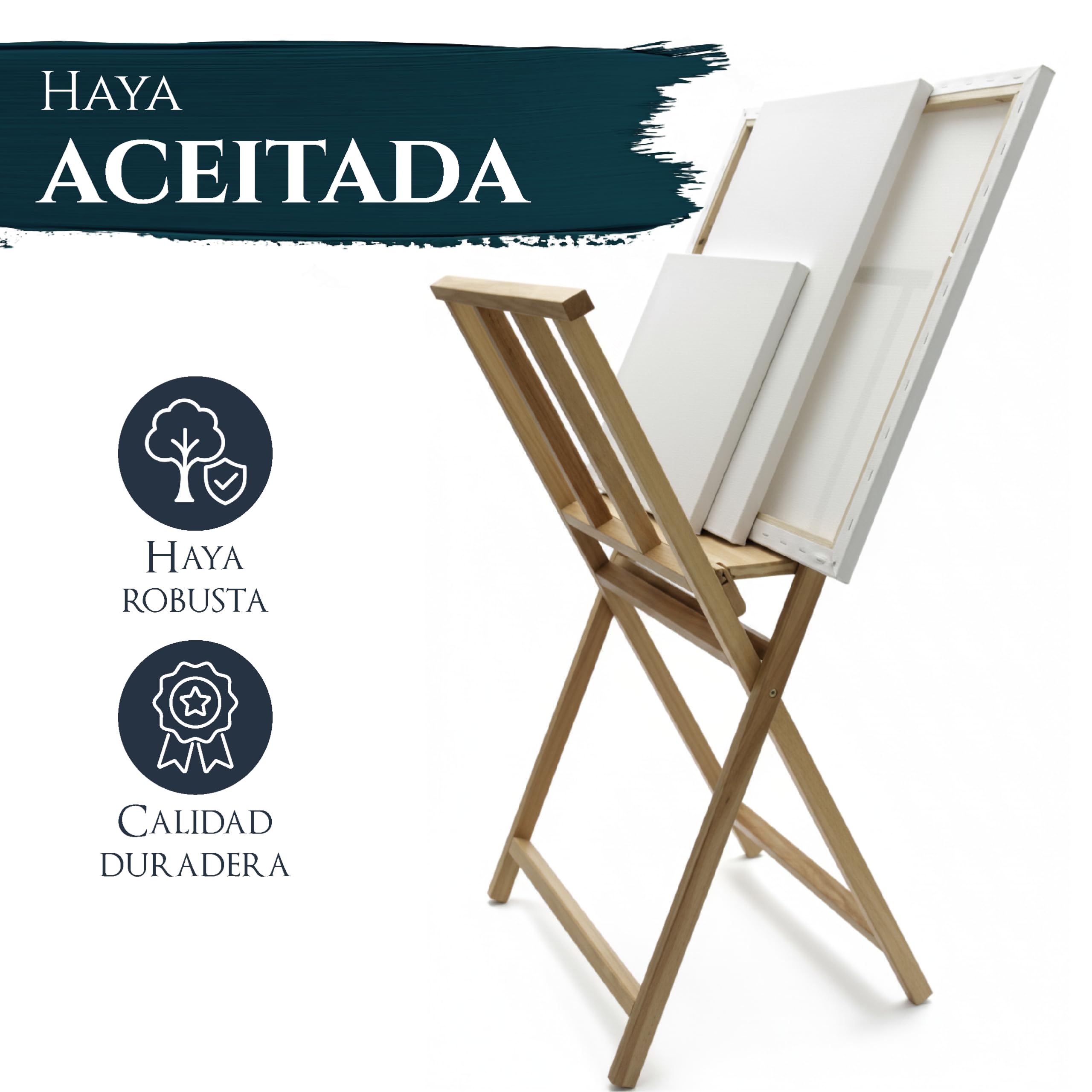 Artina Caballete Plegable de Madera Soporte para lienzos y Cuadros Calidad | 65x48x71cm de estudio ideal para secar o guardar y haya gráfico pintura atril Materia