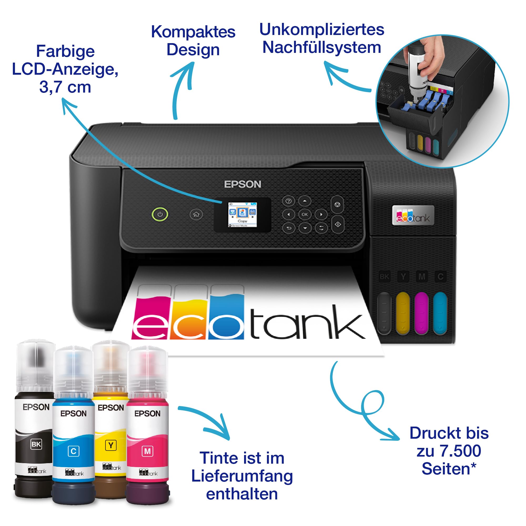 Epson EcoTank ET-2820 Multifunktions-Tintenstrahldrucker – Bild 2