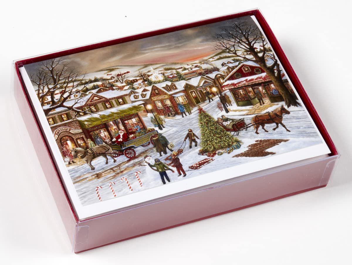 Jingle All the Way Weihnachtskarten, 15 Karten / 16 foliengefütterte Umschläge