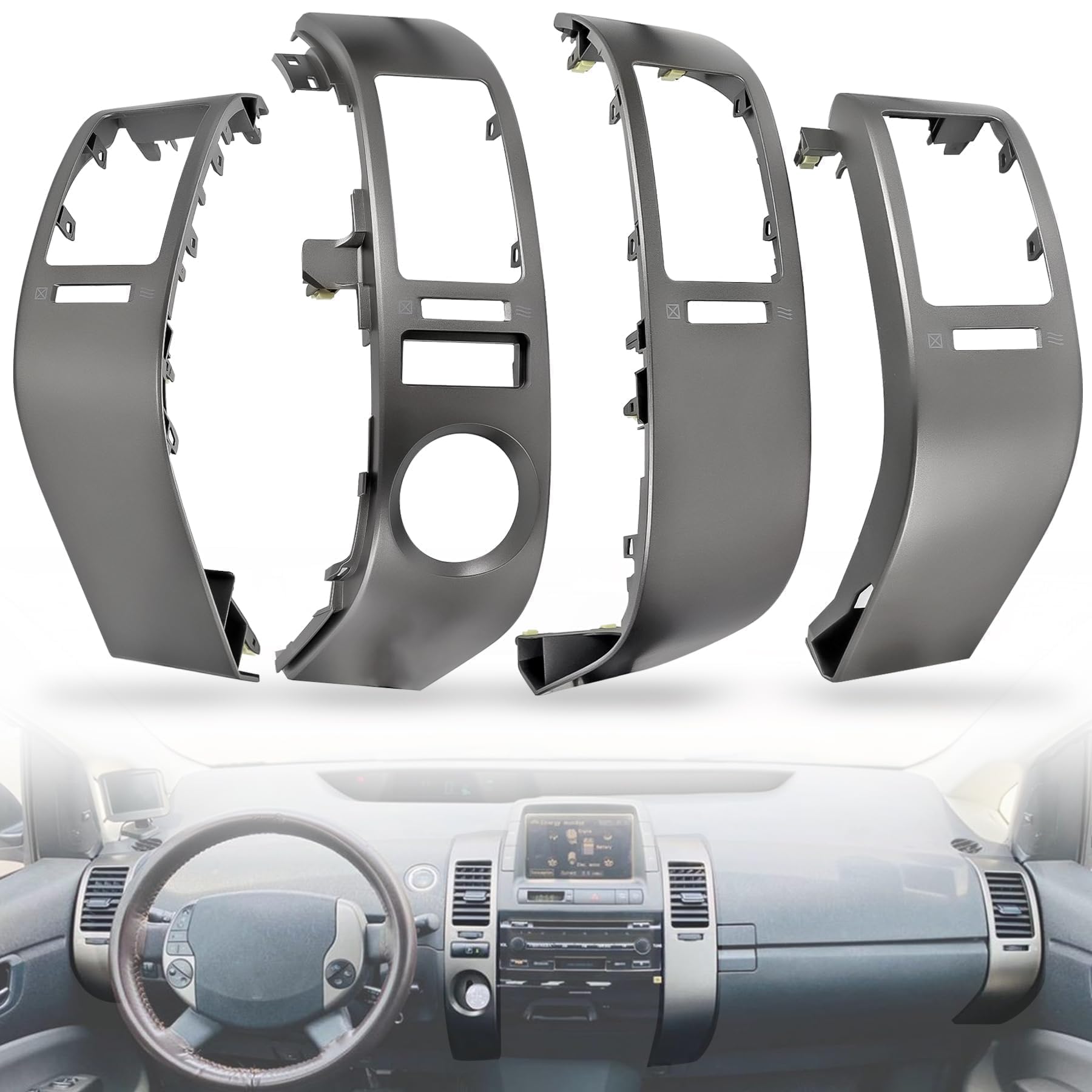 Photo 1 of 4 PCS A/C Dash Air Vent Trim Panel Compatible with Toyota Prius 1.5L 2004 2005 2006 2007 2008 2009 Replaces 55670-47060 55680-47020 55475-47020 55474-47020 Center Console Air Outlet Frame Cover