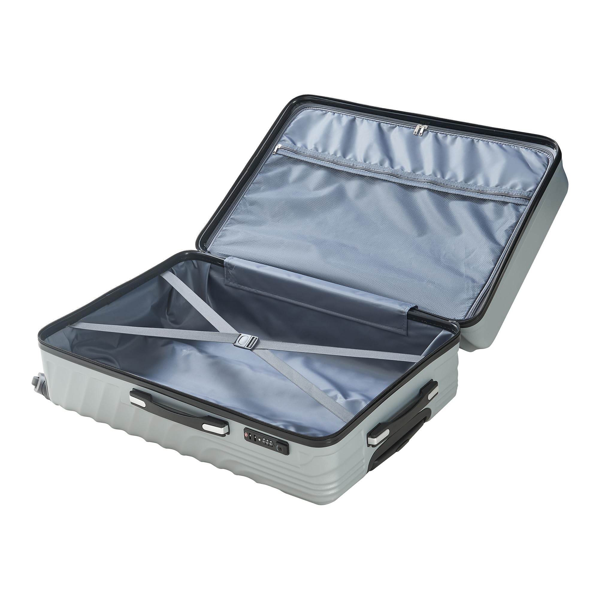 pro.tec Set di 3 Valigie Rigide di Diverse Misure S/M/L con Manico Telescopico Set Trolley a 4 Ruote con Chiusura TSA e Bilancia Pesa-Bagagli 40/70/100 L - Grigio Chiaro