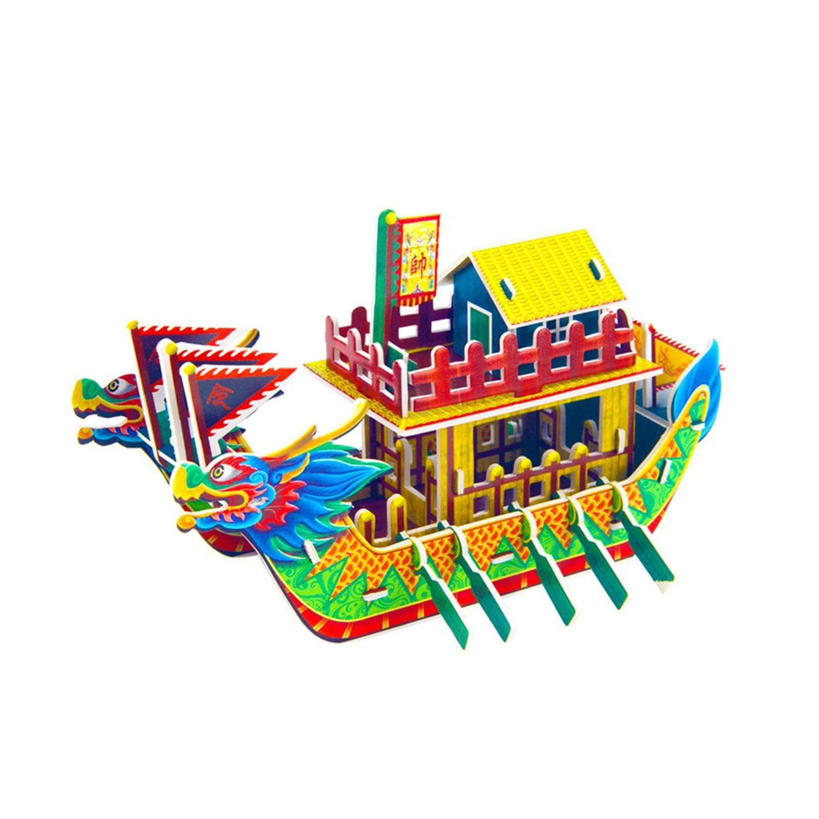 QUXVUIS 3D Ship Puzzle Dragon Boat Puzzle Fun Engaging Way To Celebrate Chinese Culture In Schools And Communities Party Favors Desktop Adornment Dragon Boat
