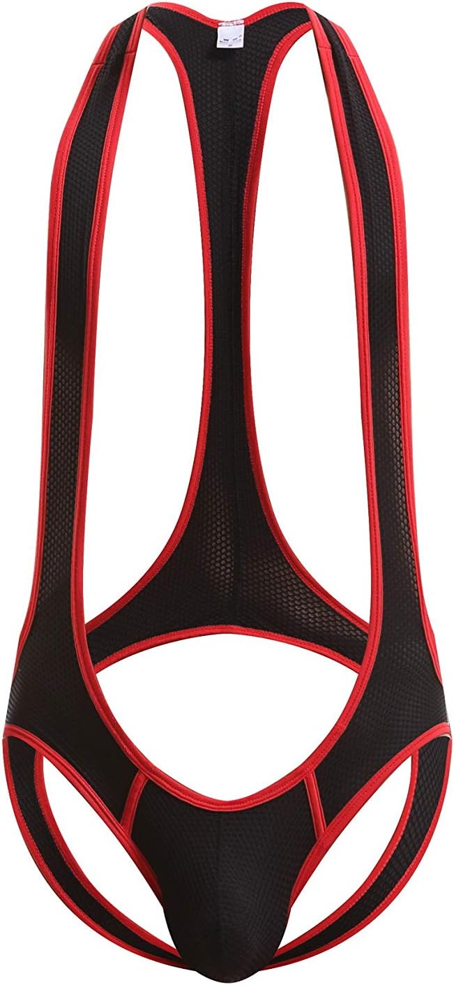 4UFIT Men's Mesh Jockstrap Leotard Underwear Jumpsuits Wrestling Singlet Bodysuit