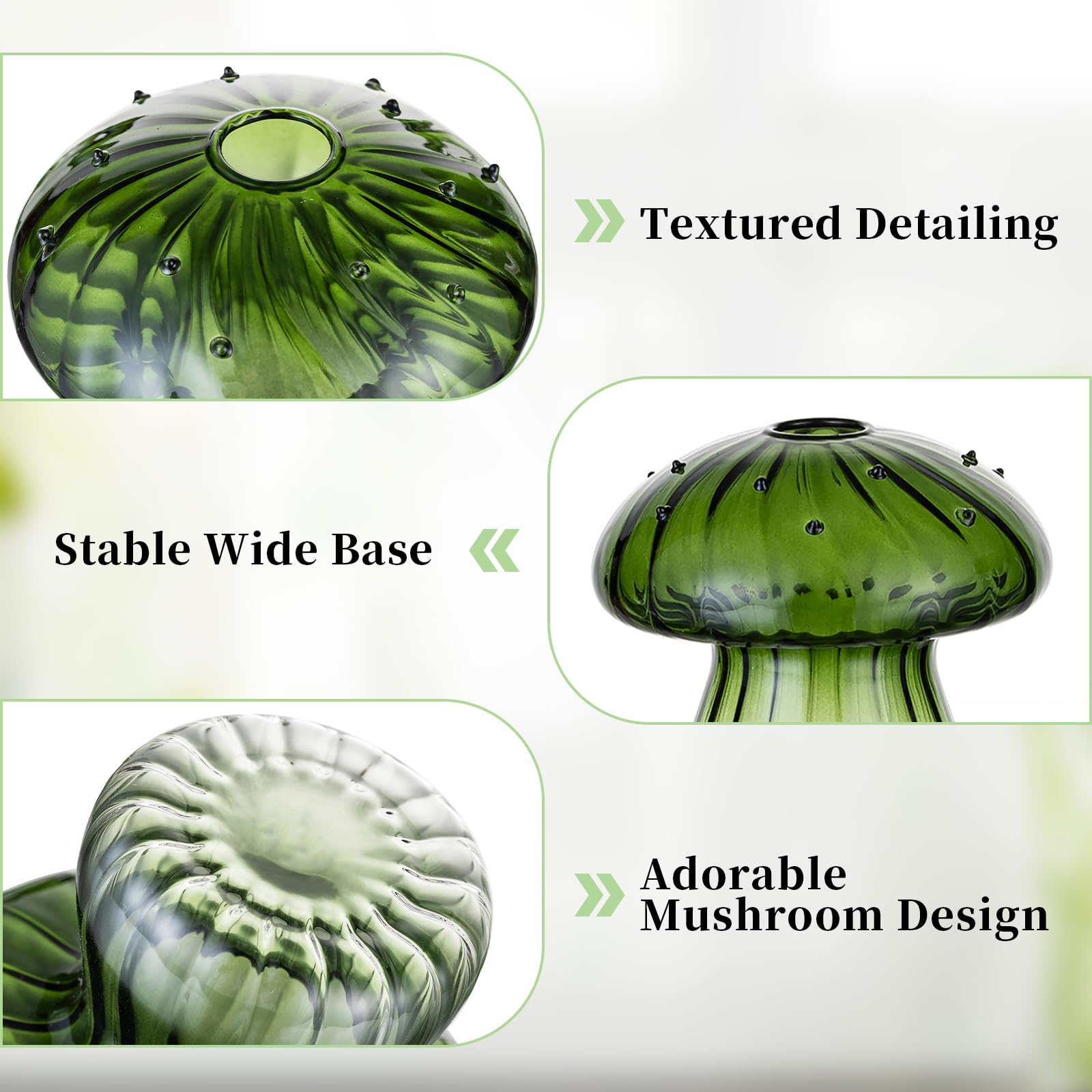 Glasseam Stations de propagation de plantes champignons : lot de 10 pots de terrarium en verre vert pour plantes d'intérieur - Mini station de propagation - Cadeaux uniques de Noël et d'anniversaire