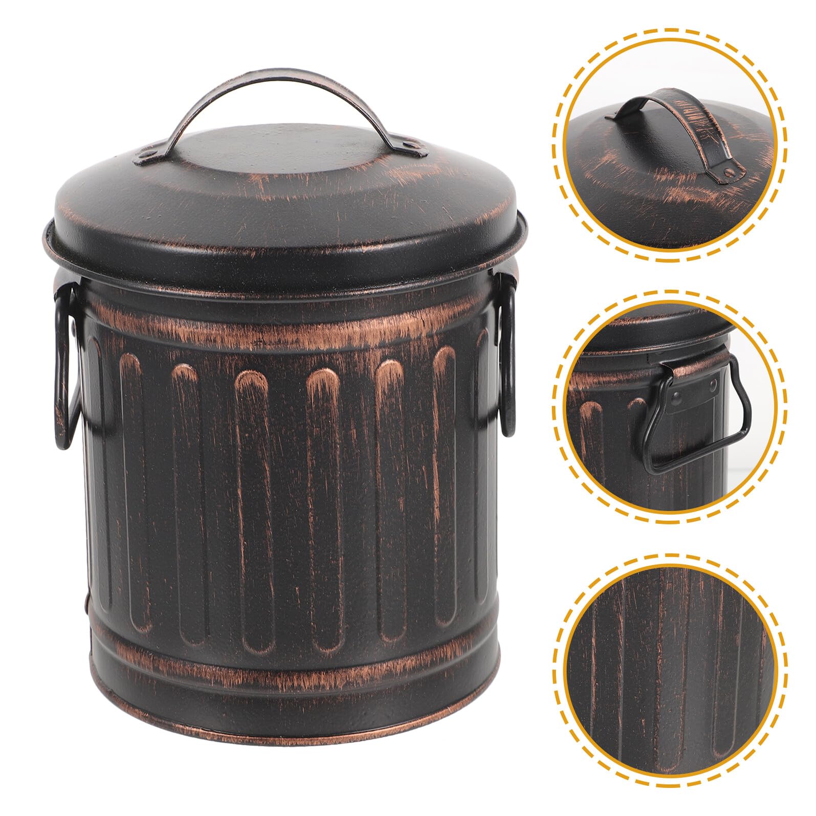 Outanaya Cubo Metálico para Cenizas de Chimenea Resistente y Versátil con Capacidad Amplia y Diseño Fácil de Transportar para Almacenamiento y Traslado de Carbón y Cenizas Interiores y