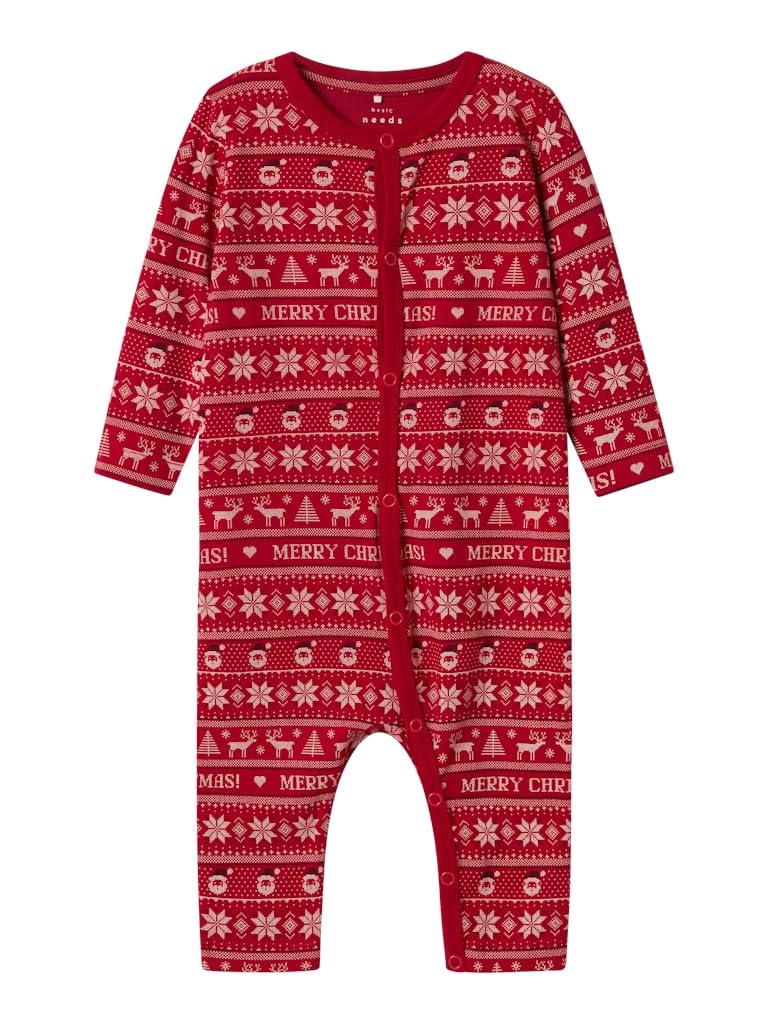 NAME IT Unisex Baby Nbnvismas Ls Nightsuit Schlafanzug