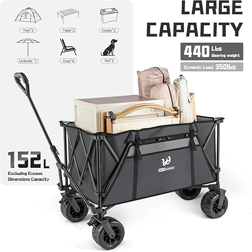 Miniatura 10 de Whitsunday Plegable plegable resistente plegable utilitario camping parque Moko Wagon carro con placa de mesa de aluminio (verde-TB)